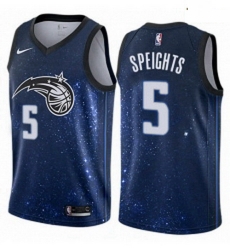 Mens Nike Orlando Magic 5 Marreese Speights Authentic Blue NBA Jersey City Edition 