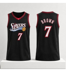 Men Philadelphia 76ers  7 Jaylen Brown Black 2026 Stitched Jersey