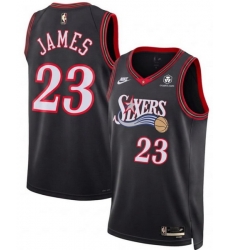 Men Philadelphia 76ers LeBron James Black 2026 Classic Edition With Patch Stitched Jersey Men Philadelphia 76ers LeBron James Black 2026 Classic Edition With Patch Stitched Jersey