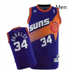 Mens Mitchell and Ness Phoenix Suns 34 Charles Barkley Swingman Purple Throwback NBA Jersey