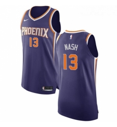 Mens Nike Phoenix Suns 13 Steve Nash Authentic Purple Road NBA Jersey Icon Edition