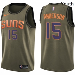 Youth Nike Phoenix Suns 15 Ryan Anderson Swingman Green Salute to Service NBA Jersey 