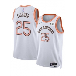 Men San Antonio Spurs 25 Sidy Cissoko White 2023 24 City Edition Stitched Basketball Jersey