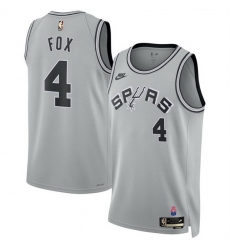 Men San Antonio Spurs  4 De Aaron Fox Silver 2026 27 Classic Edition Stitched Basketball Jersey