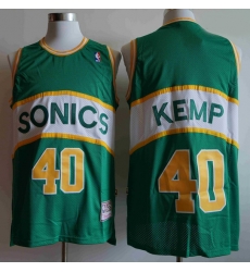 Men Seattle SuperSonics SHAWN KEMP 40 Mitchell Ness Jersey Green