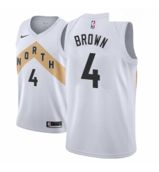 Men NBA 2018 19 Toronto Raptors 4 Lorenzo Brown City Edition White Jersey 