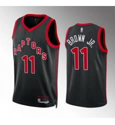 Men Toronto Raptors 11 Bruce Brown Jr Black Statement Edition Basketball Jersey