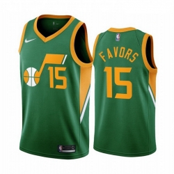 Men Utah Jazz 15 Derrick Favors Green NBA Swingman 2020 21 Earned Edition Jersey