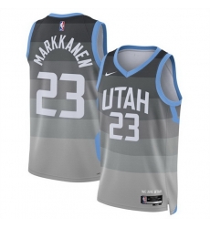Men Utah Jazz 23 Lauri Markkanen Grey 2025 26 City Edition Stitched Basketball Jersey