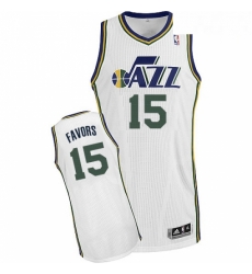 Mens Adidas Utah Jazz 15 Derrick Favors Authentic White Home NBA Jersey