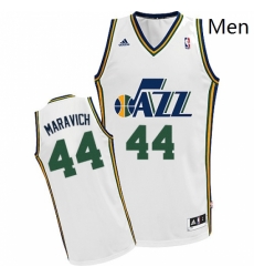 Mens Adidas Utah Jazz 44 Pete Maravich Swingman White Home NBA Jersey