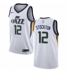 Mens Nike Utah Jazz 12 John Stockton Swingman NBA Jersey Association Edition