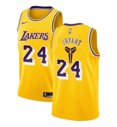 Lakers 24 Kobe Bryant Yellow Nike Swingman Jersey