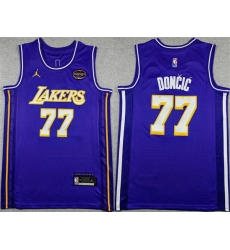 Men Los Angeles Lakers 77 Luka Doncic Purple Statement Edition Stitched Basketball Jersey Men Los Angeles Lakers 77 Luka Doncic Purple Statement Edition Stitched Basketball Jersey