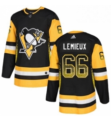 Mens Adidas Pittsburgh Penguins 66 Mario Lemieux Authentic Black Drift Fashion NHL Jersey 