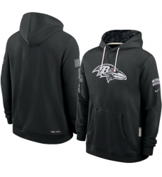 Men Baltimore Ravens Black 2026 Salute to Service Sideline Dri FIT Pullover Hoodie Men Baltimore Ravens Black 2026 Salute to Service Sideline Dri FIT Pullover Hoodie