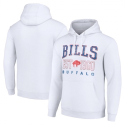 Men Buffalo Bills White Throwback Logo Pullover Hoodie