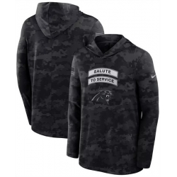 Men Carolina Panthers Black 2026 Salute to Service Sideline Lightweight Hoodie Dri FIT Long Sleeve Top