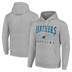 Men Carolina Panthers Grey Throwback Logo Pullover Hoodie