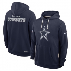 Men Dallas Cowboys Navy Sideline Standard Issue Initial Home Dri FIT Pullover Hoodie