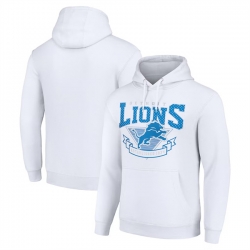 Men Detroit Lions White Pullover Hoodie