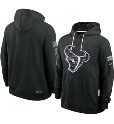 Men Houston Texans Black 2026 Salute to Service Sideline Dri FIT Pullover Hoodie
