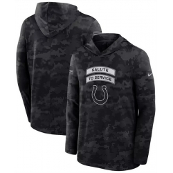 Men Indianapolis Colts Black 2026 Salute to Service Sideline Lightweight Hoodie Dri FIT Long Sleeve Top