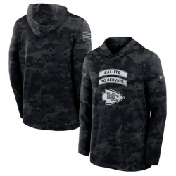 Men Kansas City Chiefs Black 2026 Salute to Service Sideline Lightweight Hoodie Dri FIT Long Sleeve Top