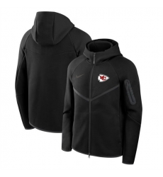 Men Kansas City Chiefs Black Tech Fleece Full Zip Windrunner Hoodie Men Kansas City Chiefs Black Tech Fleece Full Zip Windrunner Hoodie