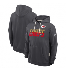 Men Kansas City Chiefs Charcoal Sideline Standard Issue Top Prospect Dri FIT Hoodie
