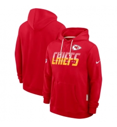 Men Kansas City Chiefs Red Sideline Standard Issue Top Prospect Dri FIT Hoodie