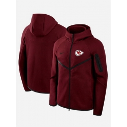 Men Kansas City Chiefs Red Tech Fleece Full Zip Windrunner Hoodie