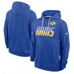 Men Los Angeles Rams Royal Sideline Standard Issue Top Prospect Dri FIT Hoodie