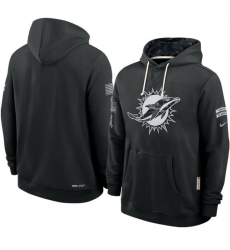 Men Miami Dolphins Black 2026 Salute to Service Sideline Dri FIT Pullover Hoodie Men Miami Dolphins Black 2026 Salute to Service Sideline Dri FIT Pullover Hoodie