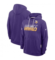 Men Minnesota Vikings Purple Sideline Standard Issue Top Prospect Dri FIT Hoodie Men Minnesota Vikings Purple Sideline Standard Issue Top Prospect Dri FIT Hoodie