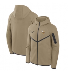Men Minnesota Vikings Tan Tech Fleece Full Zip Windrunner Hoodie Men Minnesota Vikings Tan Tech Fleece Full Zip Windrunner Hoodie