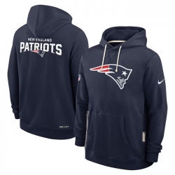 Men New England Patriots Navy Sideline Standard Issue Initial Home Dri FIT Pullover Hoodie