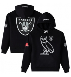 Men Las Vegas Raiders Black OVO Scarlet Icon Team Pullover Hoodie