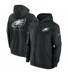 Men Philadelphia Eagles Black Sideline Club Fleece Pullover Hoodie