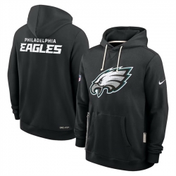Men Philadelphia Eagles Black Sideline Standard Issue Initial Home Dri FIT Pullover Hoodie