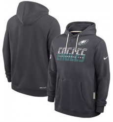Men Philadelphia Eagles Charcoal Sideline Standard Issue Top Prospect Dri FIT Hoodie Men Philadelphia Eagles Charcoal Sideline Standard Issue Top Prospect Dri FIT Hoodie