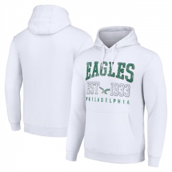 Men Philadelphia Eagles White Throwback Logo Pullover Hoodie