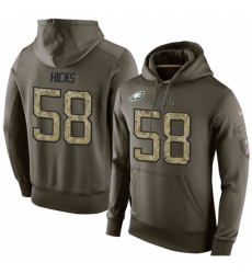 NFL Nike Philadelphia Eagles 58 Jordan Hicks Green Salute To Service Mens Pullover Hoodie