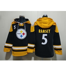 Men Pittsburgh Steelers 5 Jalen Ramsey Black Ageless Must Have Lace Up Pullover Hoodie Men Pittsburgh Steelers 5 Jalen Ramsey Black Ageless Must Have Lace Up Pullover Hoodie