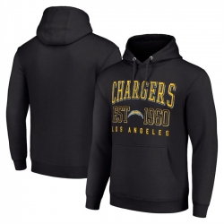 Men Los Angeles Chargers Black Throwback Logo Pullover Hoodie