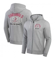 Men Arizona Cardinals Heather Gray Vintage Stripe Full Zip Hoodie Men Arizona Cardinals Heather Gray Vintage Stripe Full Zip Hoodie