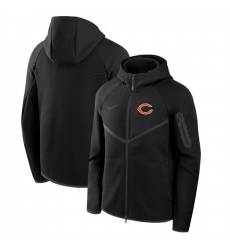 Men Chicago Bears Black Tech Fleece Full Zip Windrunner Hoodie Men Chicago Bears Black Tech Fleece Full Zip Windrunner Hoodie