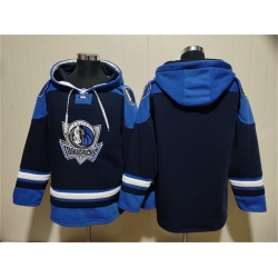 Men Dallas Mavericks Navy Black Lace Up Pullover Hoodie