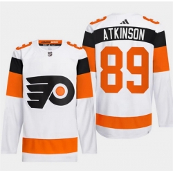 Men Philadelphia Flyers 89 Cam Atkinson White 2024 Stadium Series Stitched Jersey