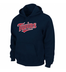 Men MLB Minnesota Twins Majestic 300 Hitter Hooded Fleece Navy